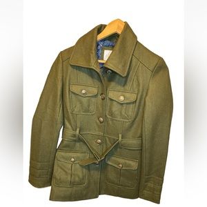 deLiA*s Womens Wool Pea Coat Sz Small Green 90’s Y2k Retro Grunge Indie